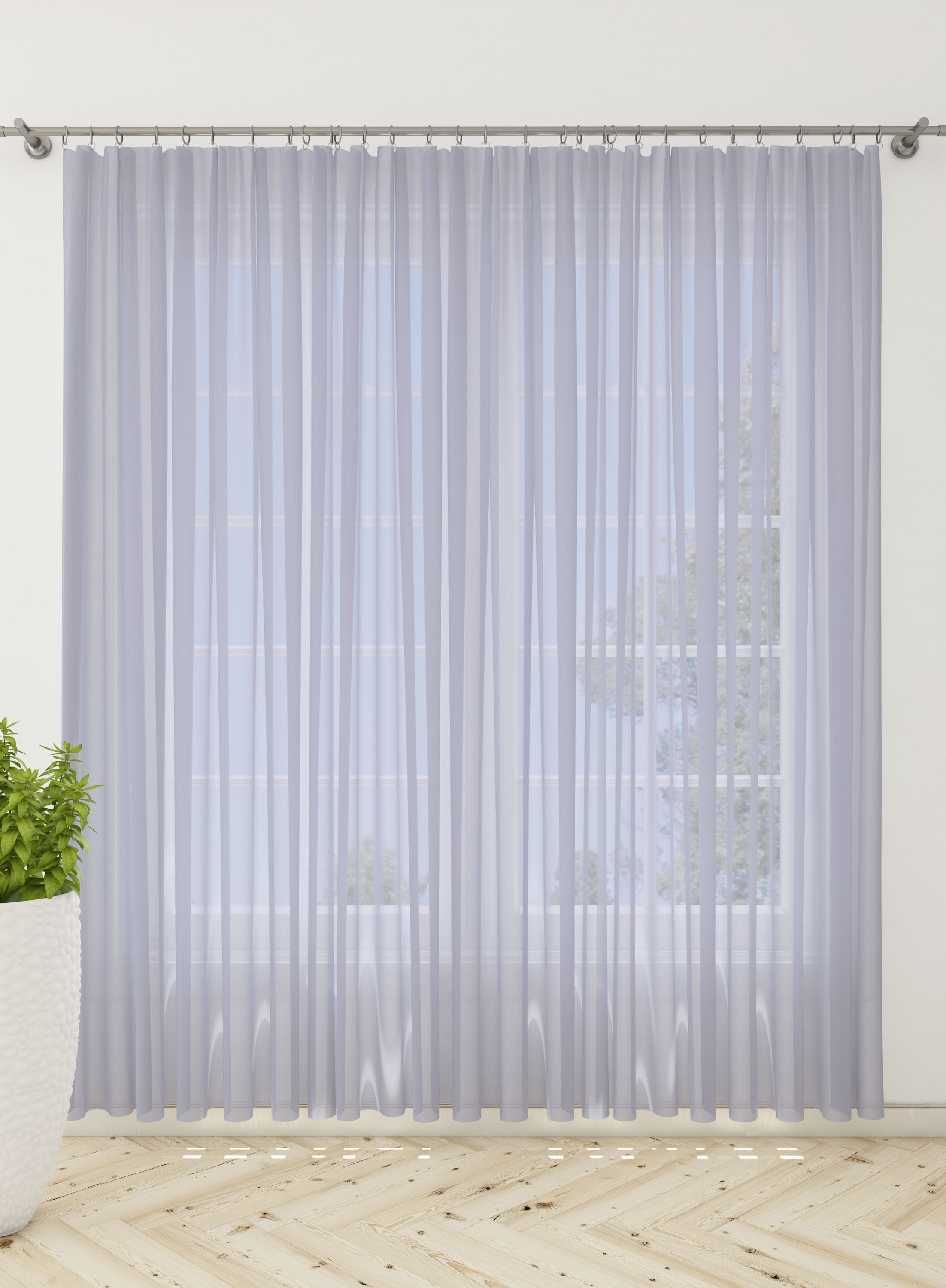 Lavender Solid Sheer Curtains- Set of 2, Sheer