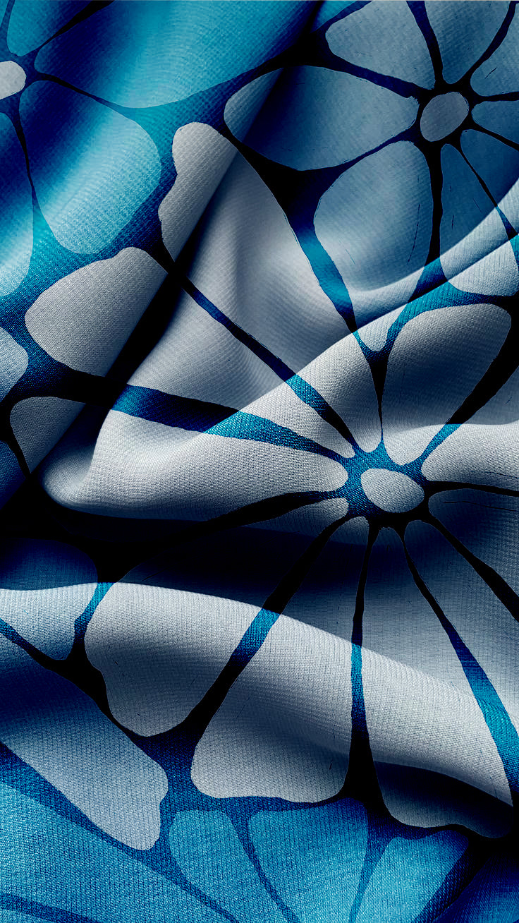 Blue Blossom Darkening Blackout Curtains - Set of 2, Blue, Polyester
