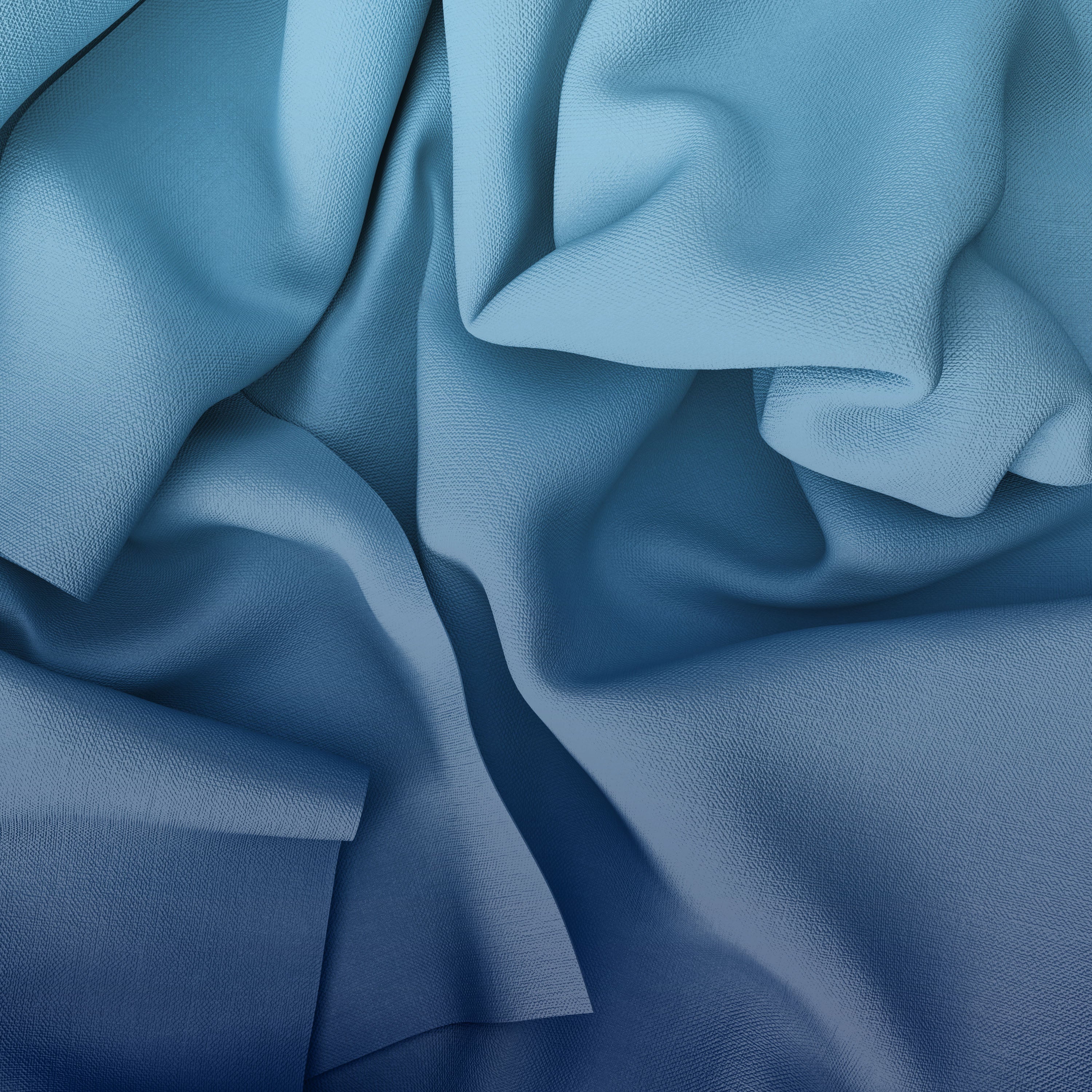 Light Blue and Dark Blue Room Darkening Blackout Curtains - Set of 2, Polyester