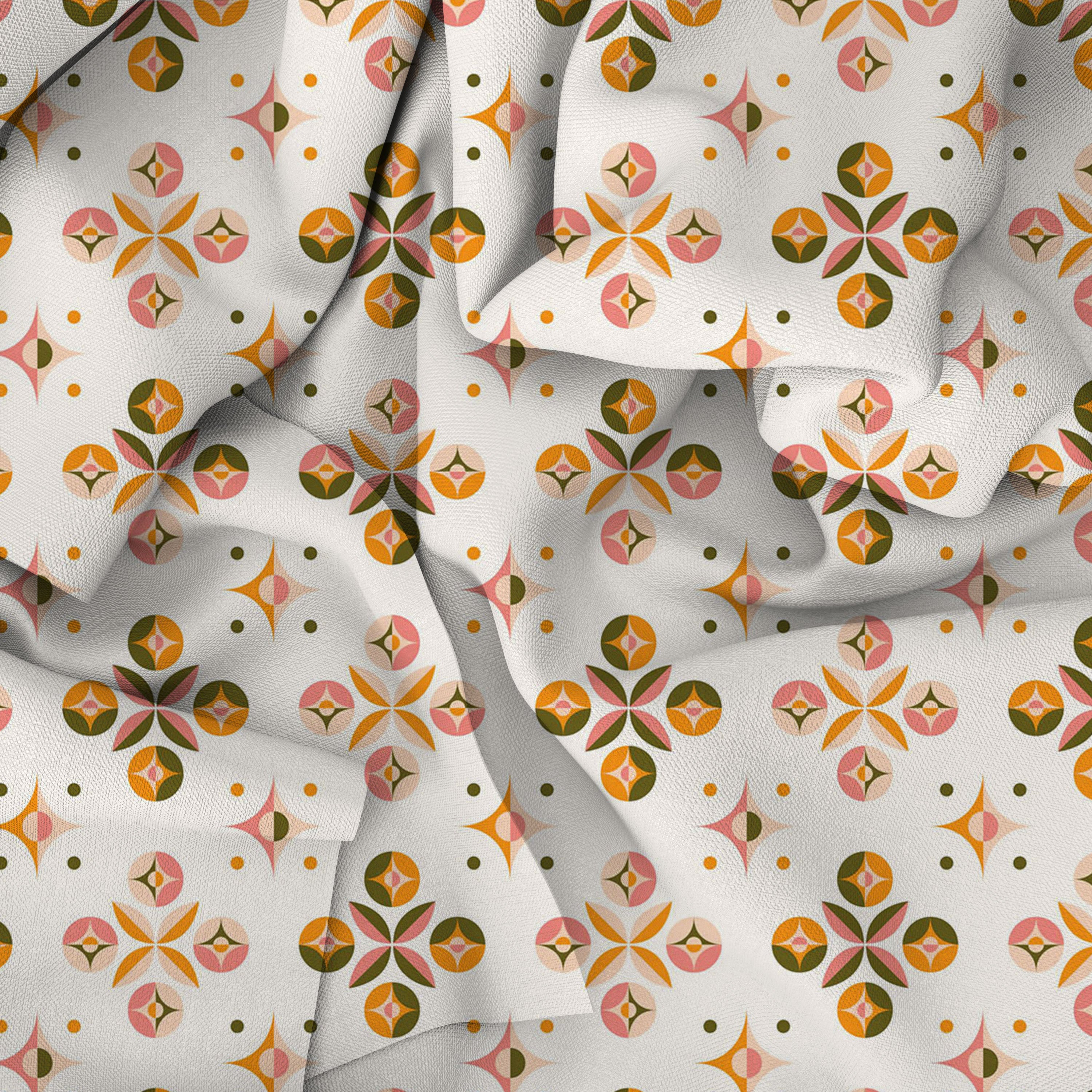 Beige Motifs Geometric Room Darkening Blackout Curtains - 1 Panel, Polyester