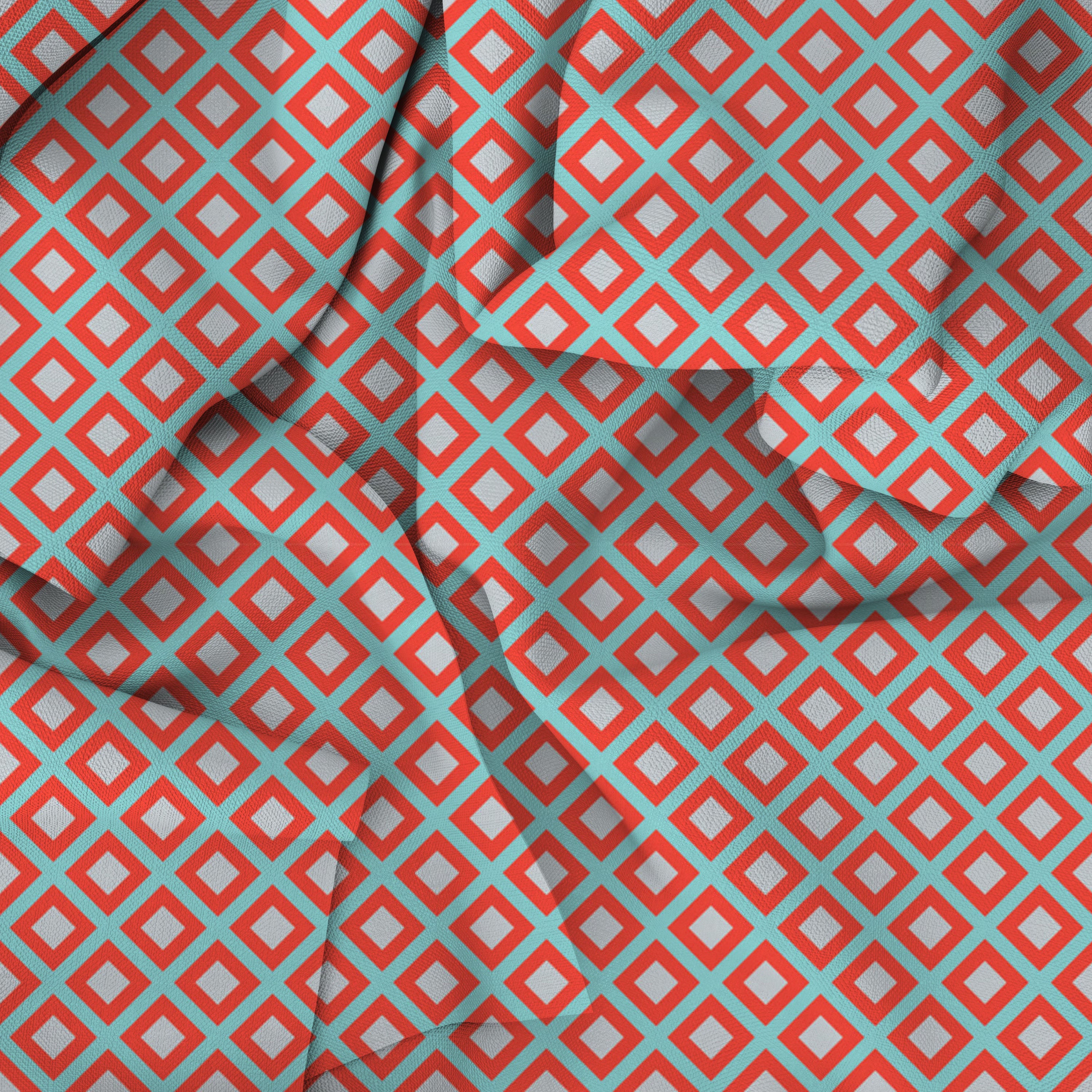 Blue and Red Geometric Room Darkening Blackout Curtains - 1 Panel, Polyester