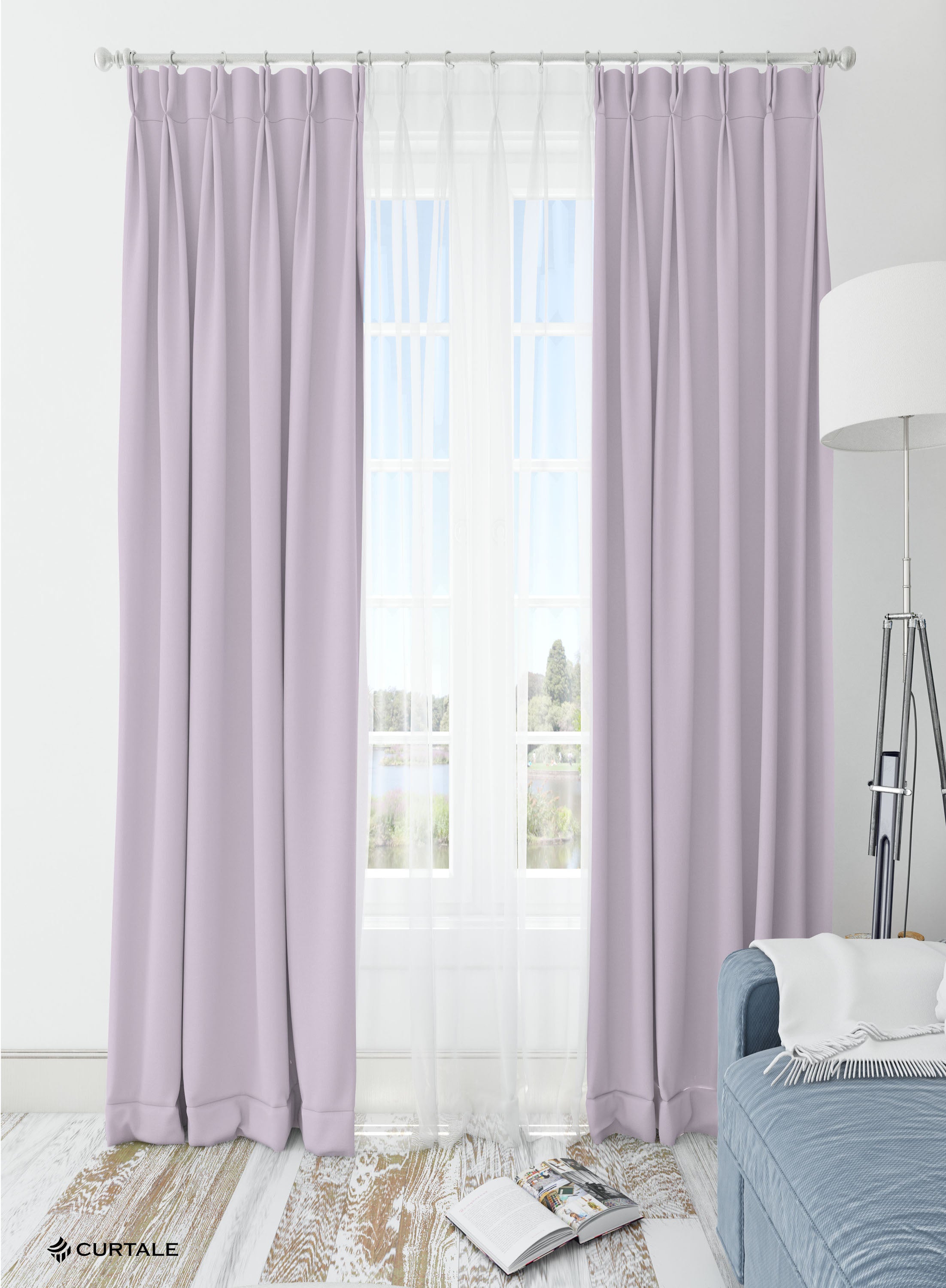 Lavender Solid Darkening Blackout Curtains - 1 Panel, Polyester