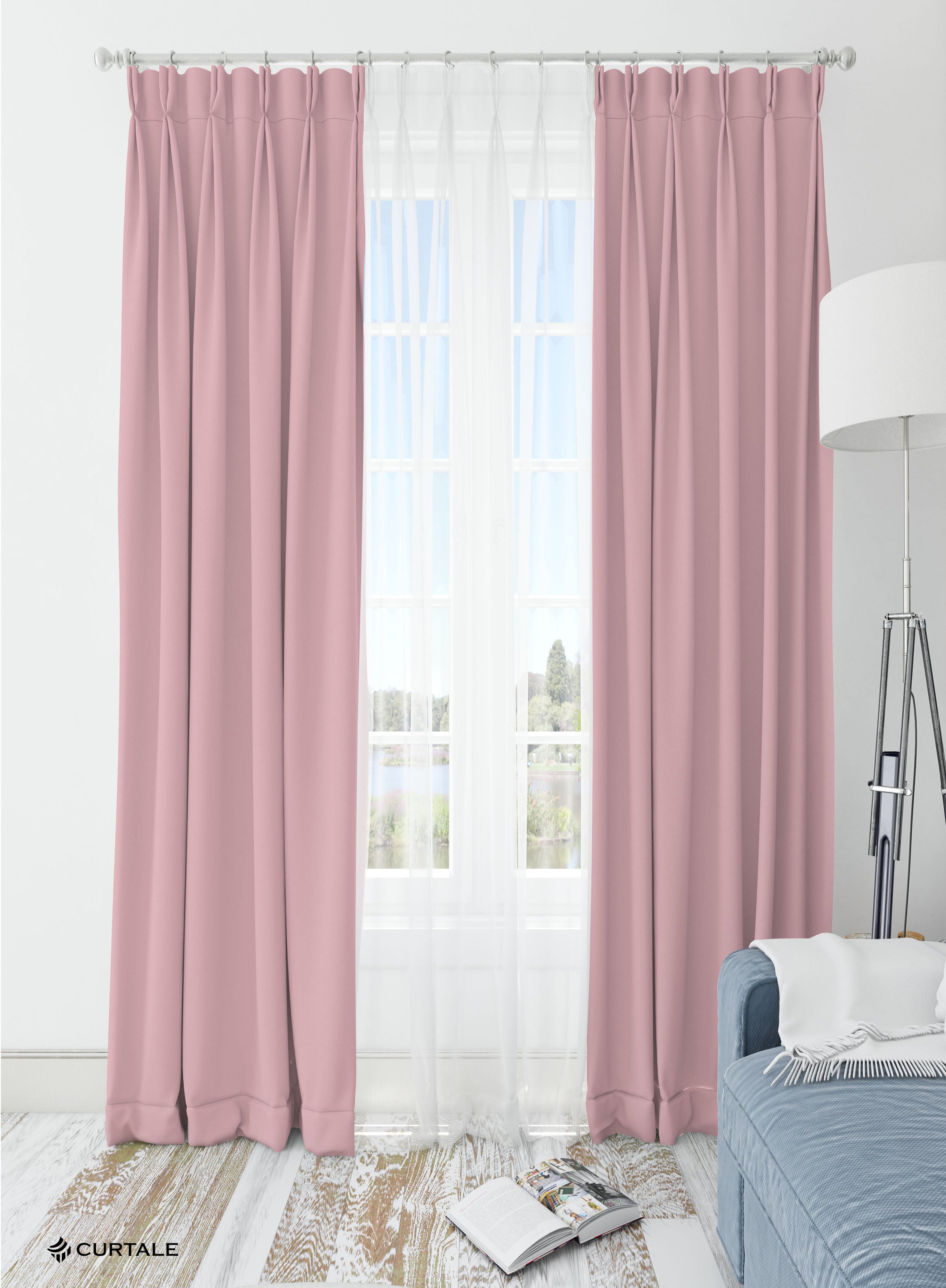 Pink Solid Darkening Blackout Curtains - 1 Panel, Polyester